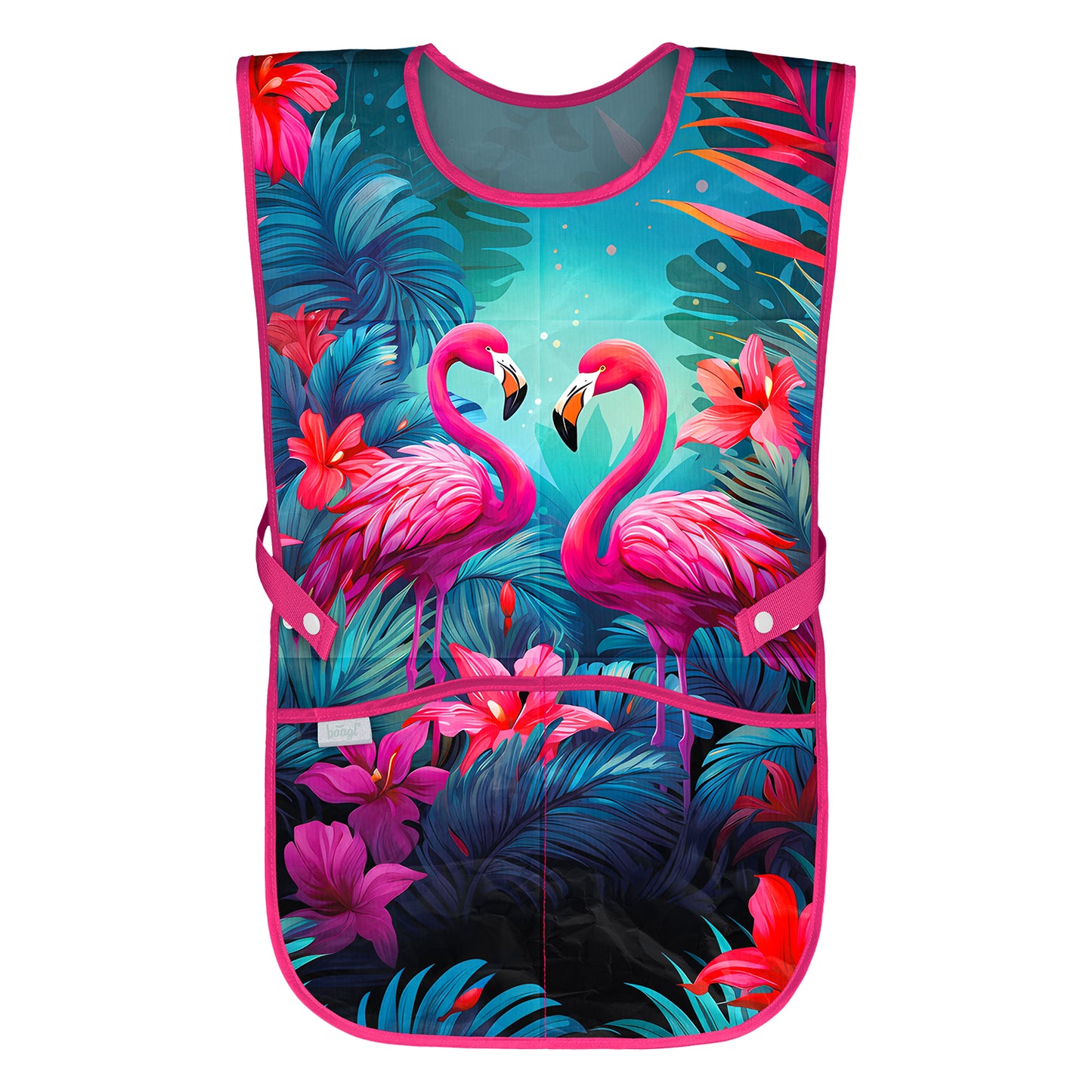 Ergo Flamingos Schulranzen-Set 5tlg.: Schulranzen, Federmäppchen, Turnbeutel, Schürze, Brustbeutel