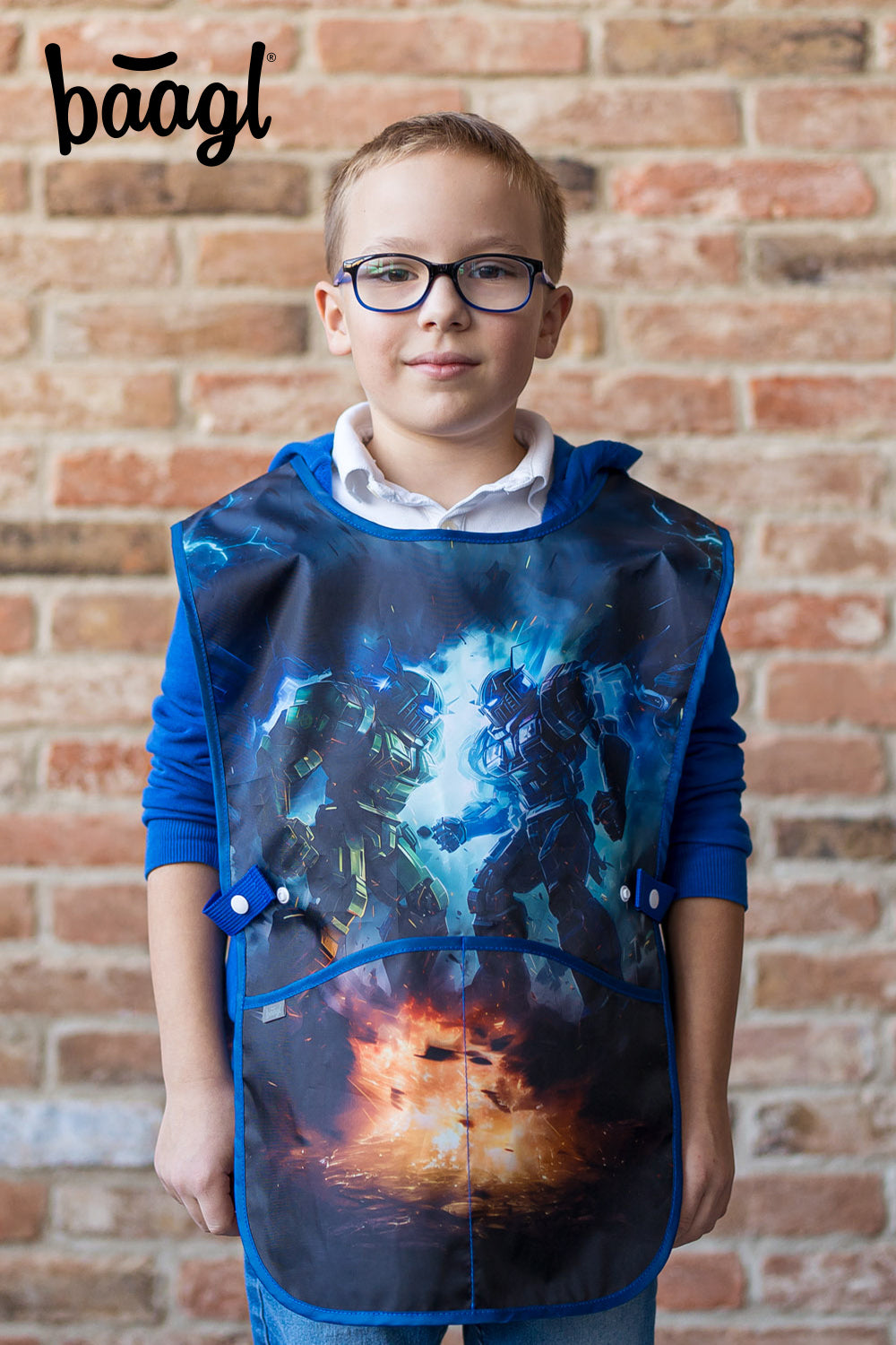 Ergo Roboter Schulranzen-Set 5tlg.: Schulranzen, Federmäppchen, Turnbeutel, Schürze, Brustbeutel