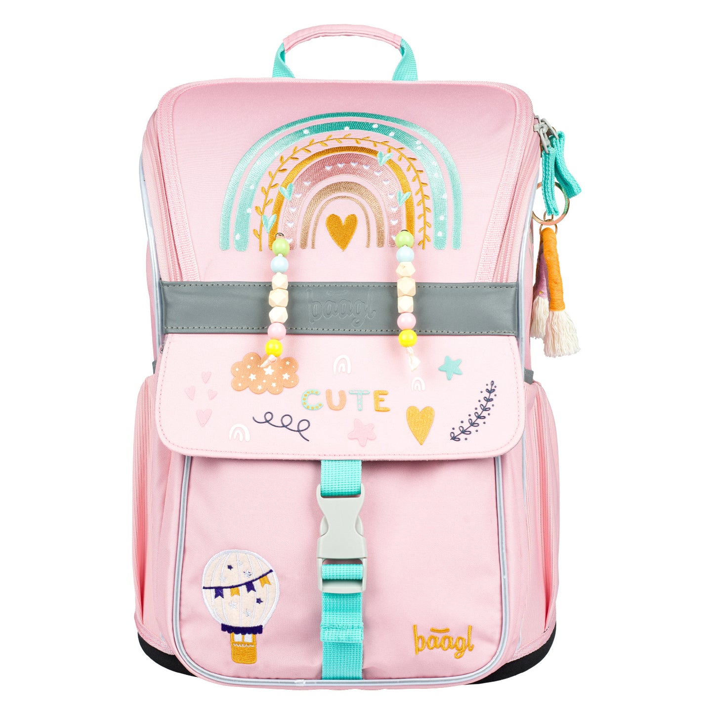 Zippy Regenbogen Pink Schulranzen-Set 5tlg.: Schulranzen, Federmäppchen, Turnbeutel, Schürze, Brustbeutel