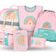 Zippy Regenbogen Pink Schulranzen-Set 5tlg.: Schulranzen, Federmäppchen, Turnbeutel, Schürze, Brustbeutel