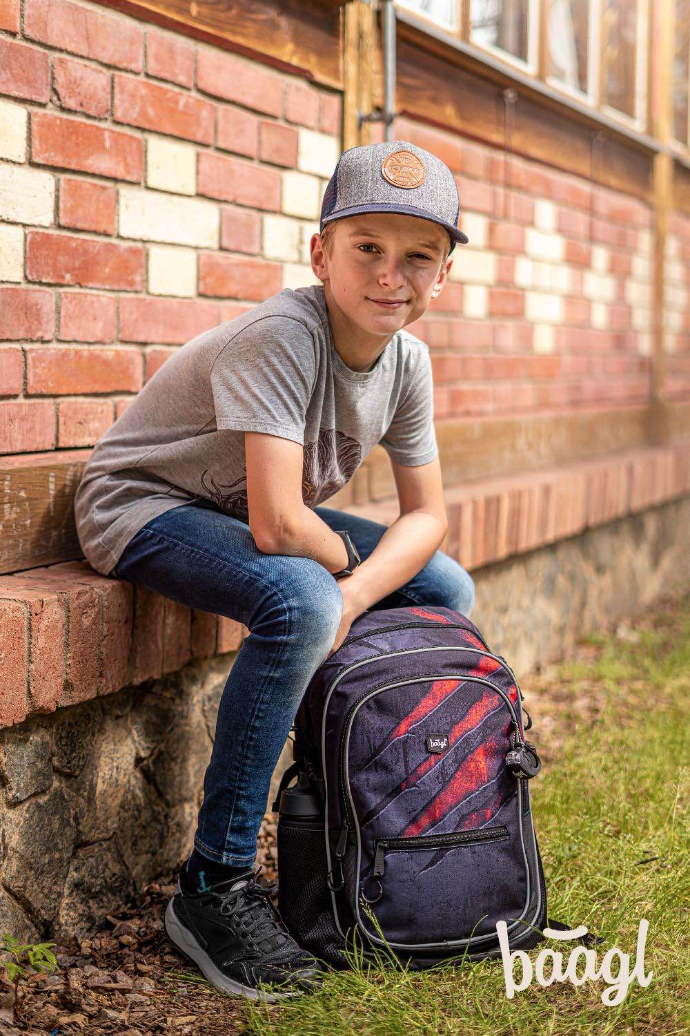 Core Lava Schulrucksack-Set 5tlg.: Schulrucksack, Federmäppchen, Turnbeutel, Bauchtasche, Laptophülle