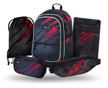 Core Lava Schulrucksack-Set 5tlg.: Schulrucksack, Federmäppchen, Turnbeutel, Bauchtasche, Laptophülle