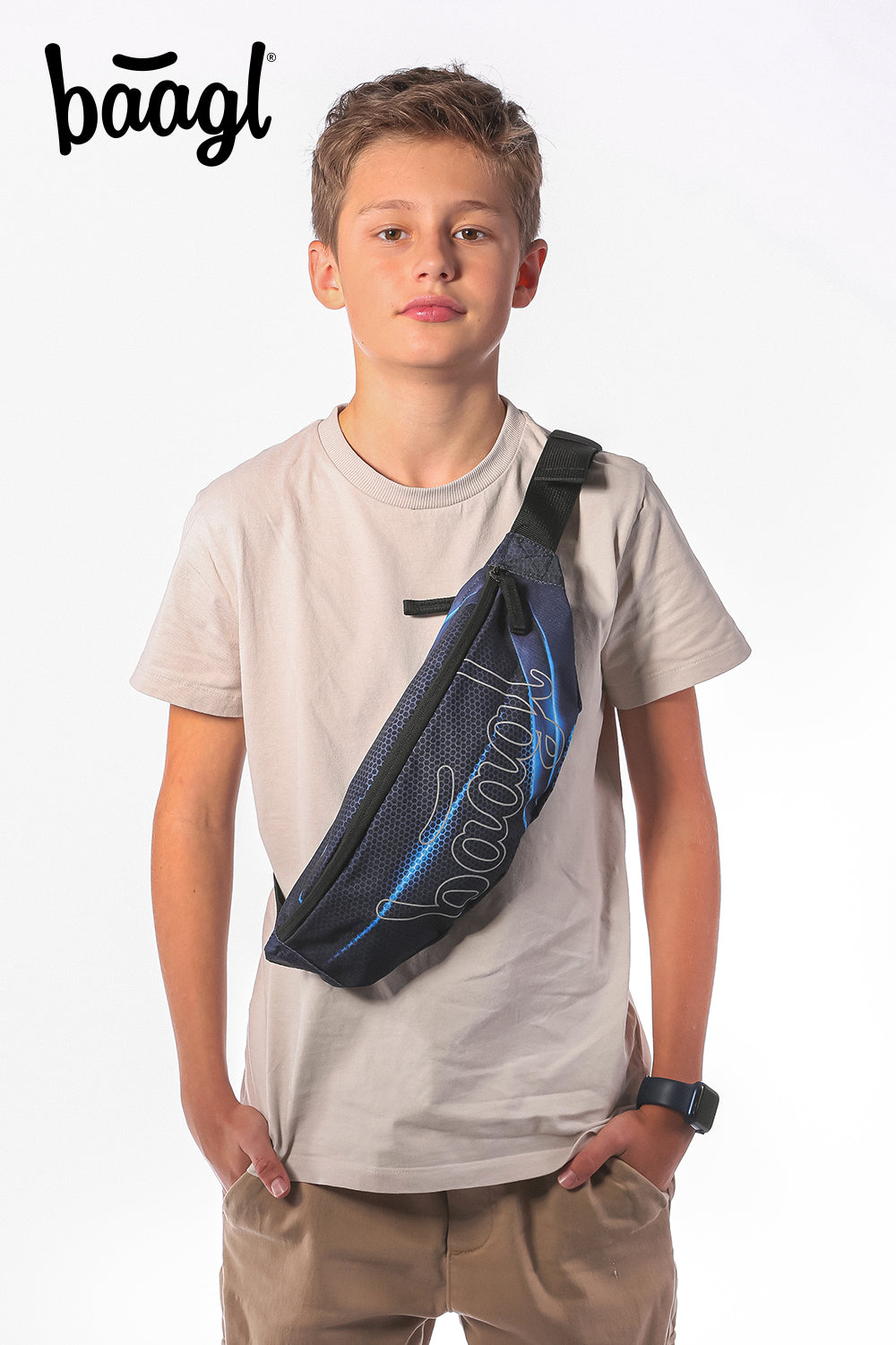Skate Bluelight Schulrucksack-Set 5tlg.: Schulrucksack, Federmäppchen, Turnbeutel, Bauchtasche, Laptophülle