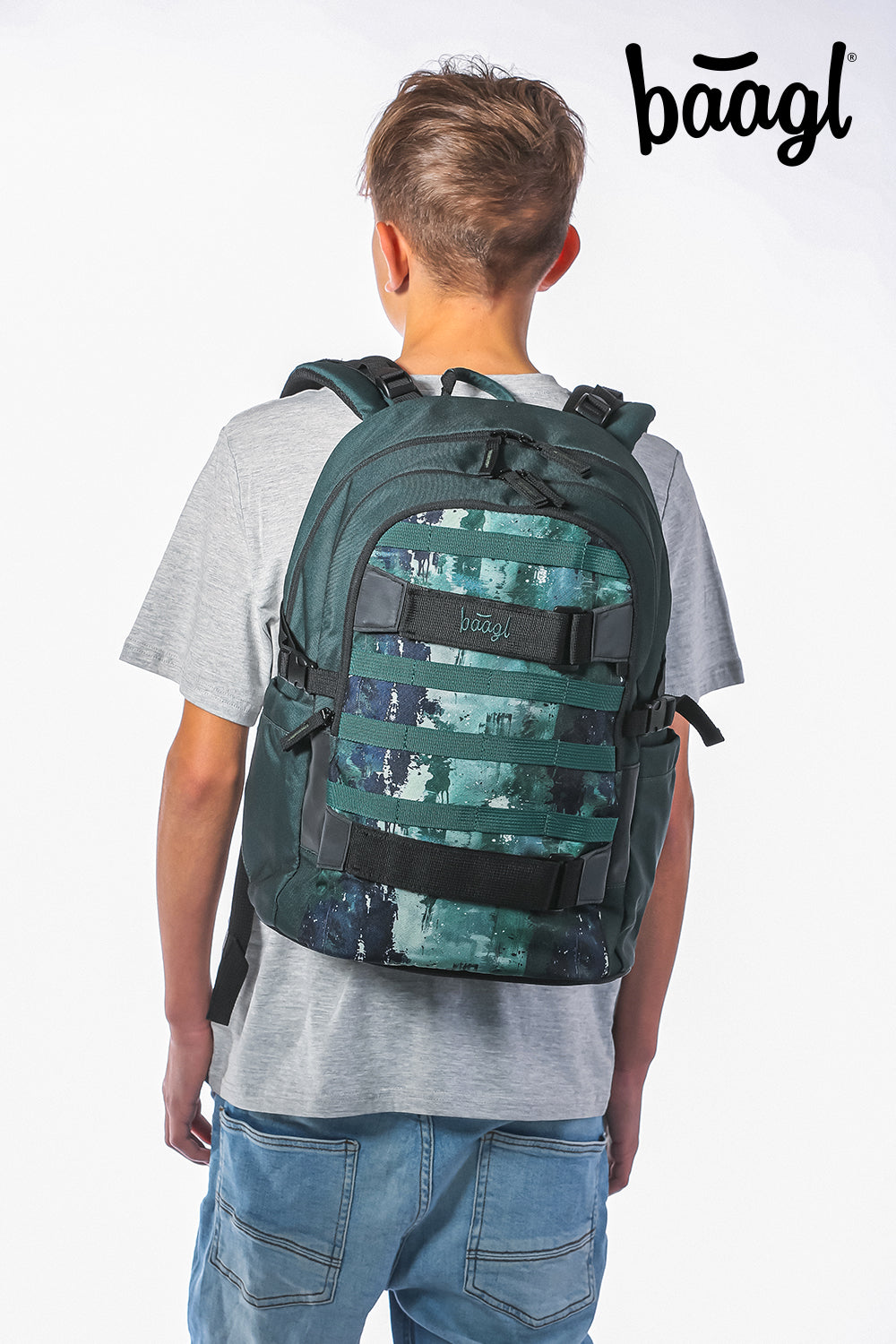Skate Forest Schulrucksack-Set 5tlg.: Schulrucksack, Federmäppchen, Sporttasche, Bauchtasche, Laptophülle