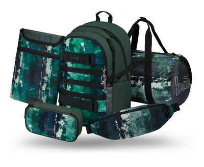 Skate Forest Schulrucksack-Set 5tlg.: Schulrucksack, Federmäppchen, Sporttasche, Bauchtasche, Laptophülle