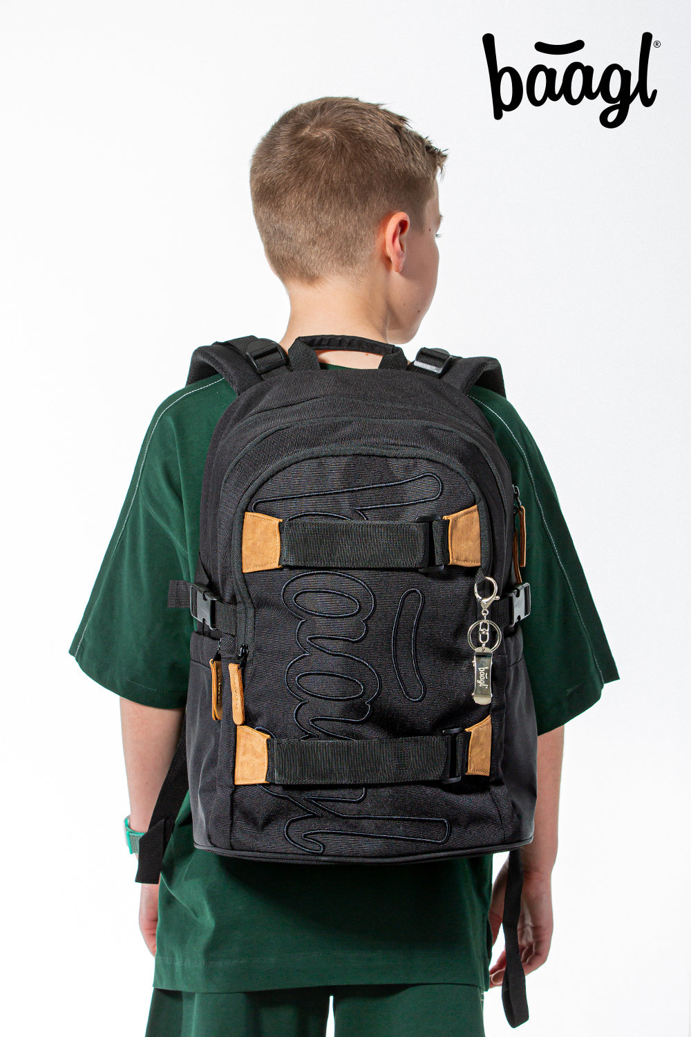 Skate Darkness Schulrucksack-Set 5tlg.: Schulrucksack, Federmäppchen, Turnbeutel, Bauchtasche, Laptophülle