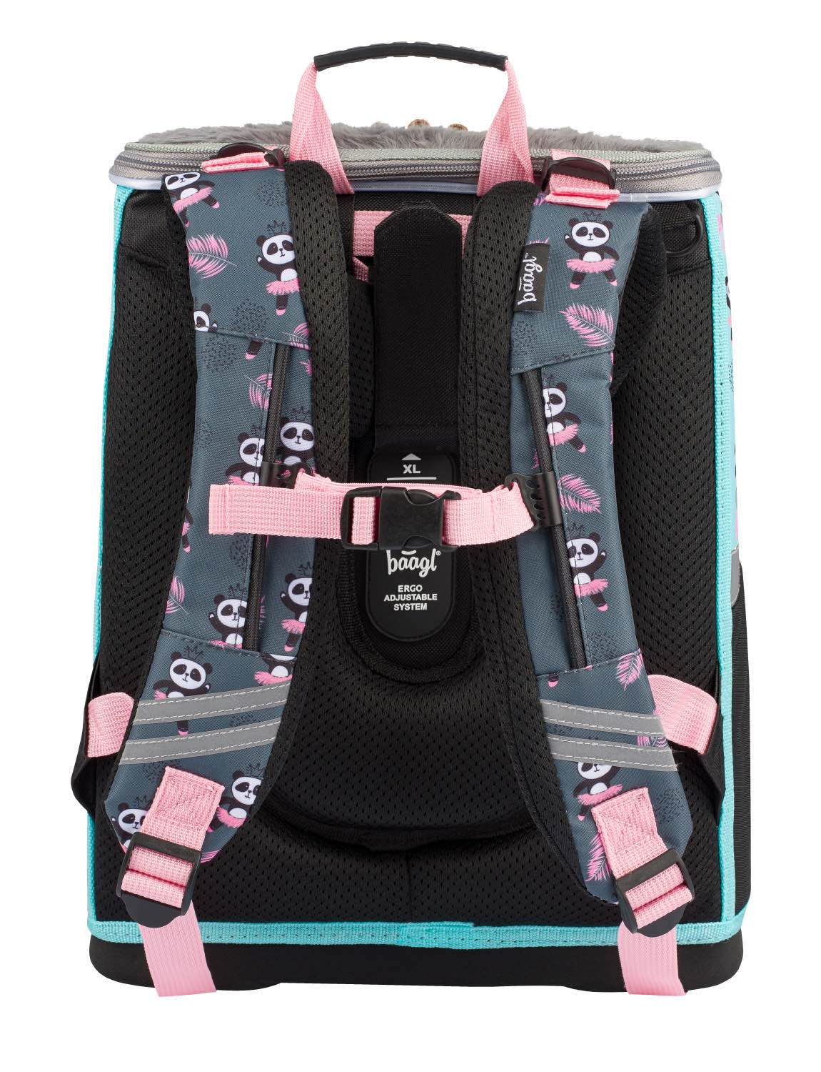 Zippy Panda Schulranzen-Set 5tlg.: Schulranzen, Federmäppchen, Turnbeutel, Schürze, Brustbeutel