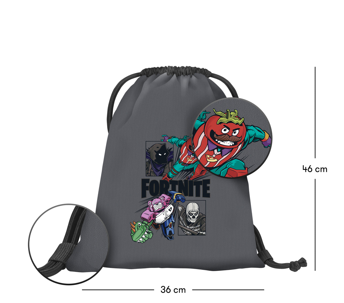 Cubic Fortnite Squad Schulrucksack-Set 5tlg.: Schulrucksack, Federmäppchen, Turnbeutel, Sporttasche, Bauchtasche