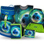Airy Fußball Ball Schulrucksack-Set 5tlg.: Schulrucksack, Federmäppchen, Turnbeutel, Schürze, Brustbeutel