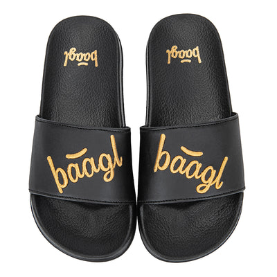 Pantoffeln Logo Gold Größe 34