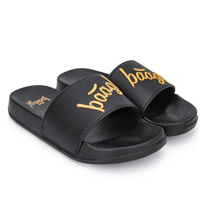 Pantoffeln Logo Gold Größe 34