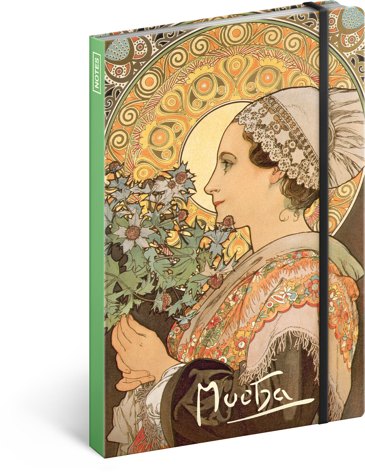Notizbuch Alfons Mucha - Distel, liniert, 13 x 21 cm
