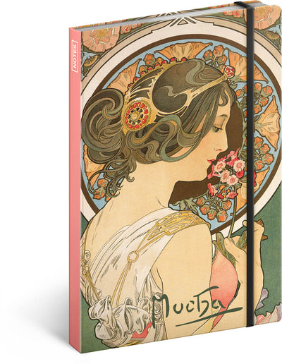 Notizbuch Alfons Mucha - Primel, liniert, 13 x 21 cm