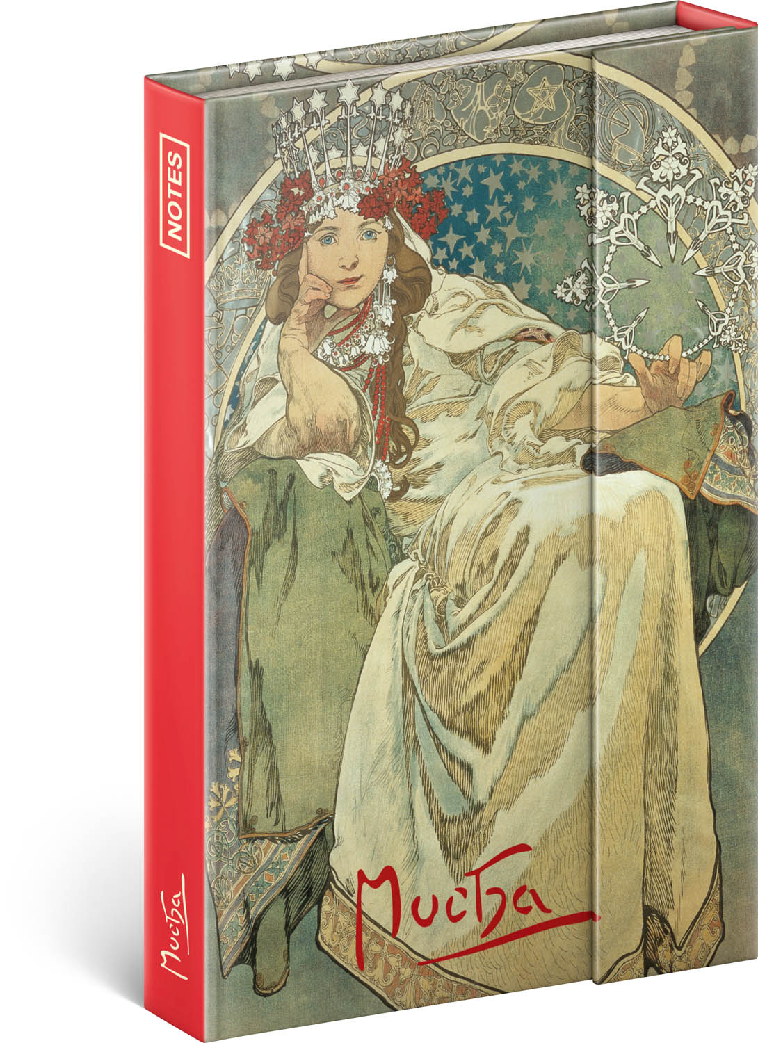 Notizbuch Alfons Mucha - Prinzessin, liniert, 11 × 16 cm