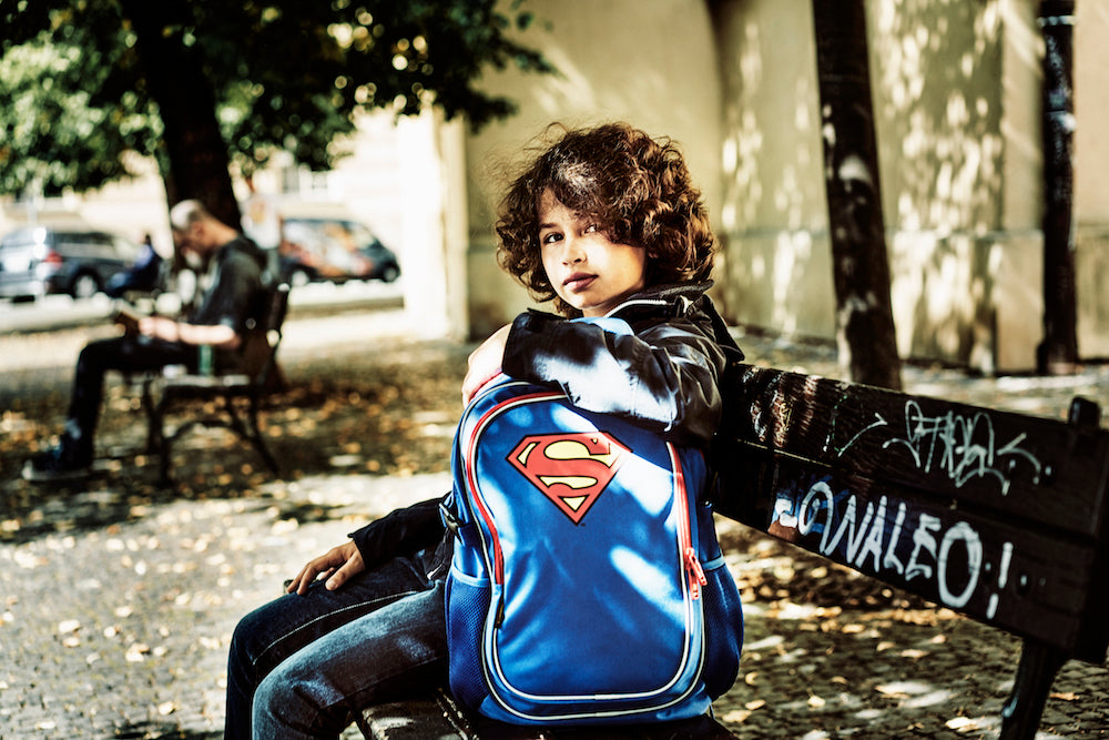 Schulrucksack mit Poncho Superman ORIGINAL