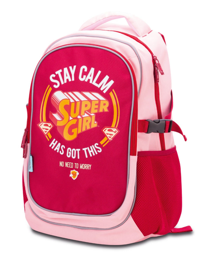 Schulrucksack mit Poncho Supergirl STAY CALM