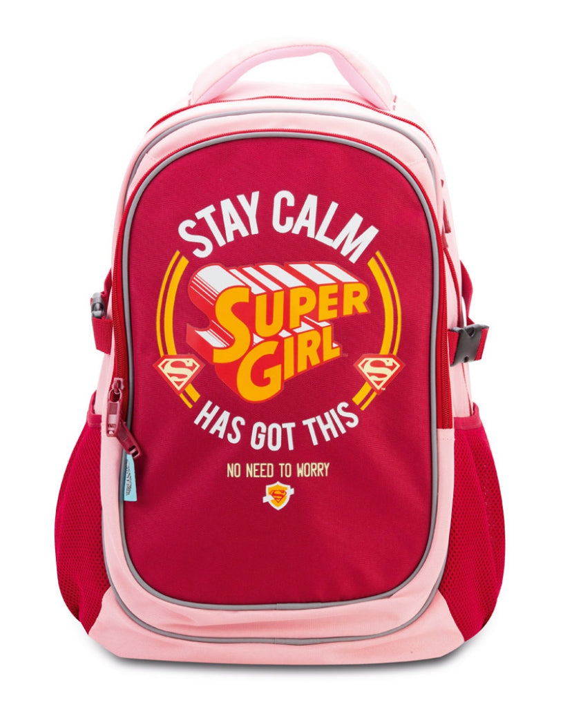 Schulrucksack mit Poncho Supergirl STAY CALM