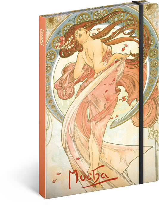 Notizbuch Alfons Mucha - Tanz, liniert, 13 x 21 cm