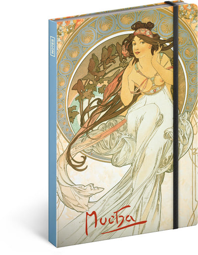 Notizbuch Alfons Mucha - Musik, liniert, 13 x 21 cm