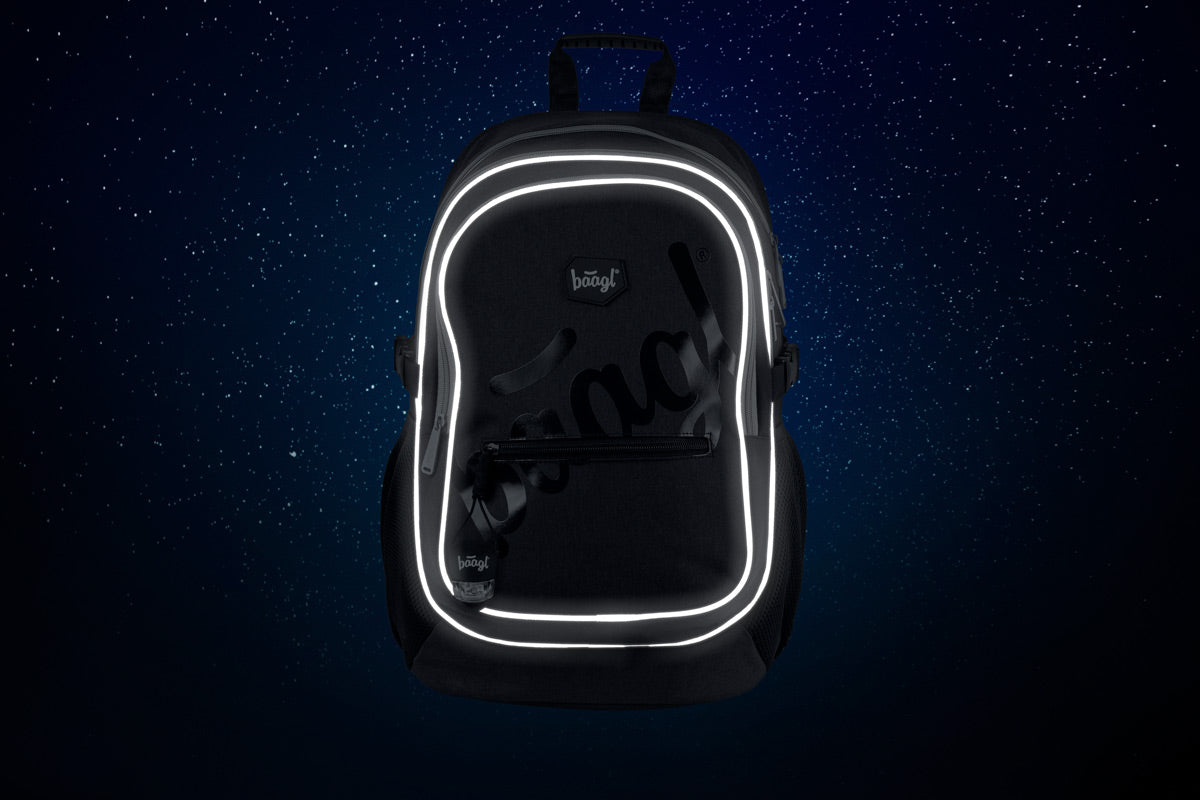 Schulrucksack Logo Black