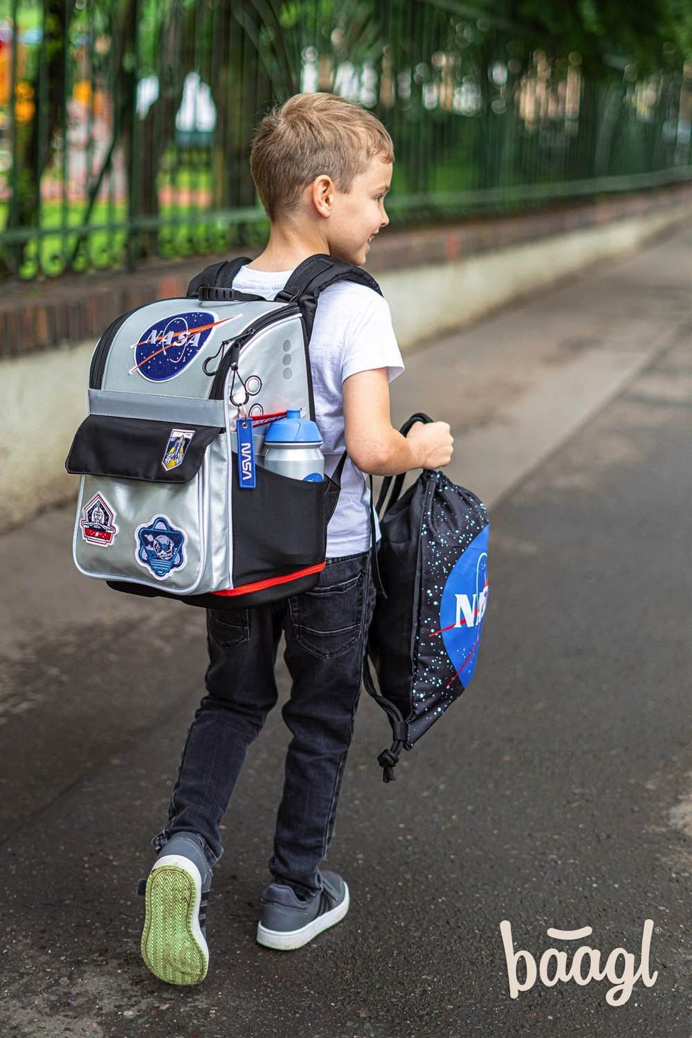 NASA Schulranzen-Set 3tlg: Schulranzen, Federmäppchen, Turnbeutel