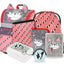 Doggie Schulranzen-Set 7tlg: Schulranzen, Federmäppchen, Turnbeutel, Brotdose, Heftmappe mit Reißverschlus, Geldbeutel, Plüsch-Notizbuch