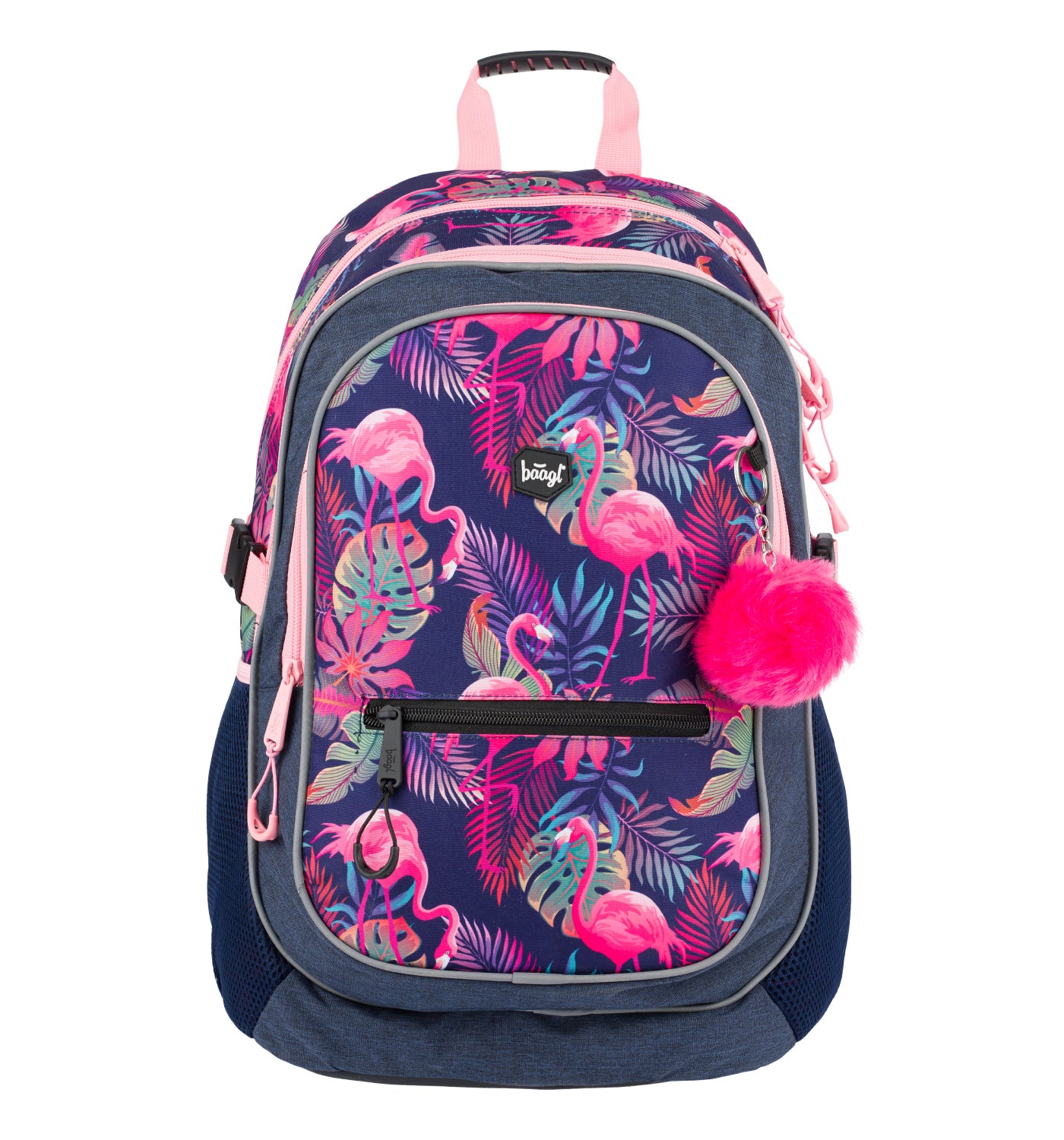 Flamingo Schulranzen-Set 4tlg: Schulranzen, Federmäppchen, Turnbeutel, Geldbeutel