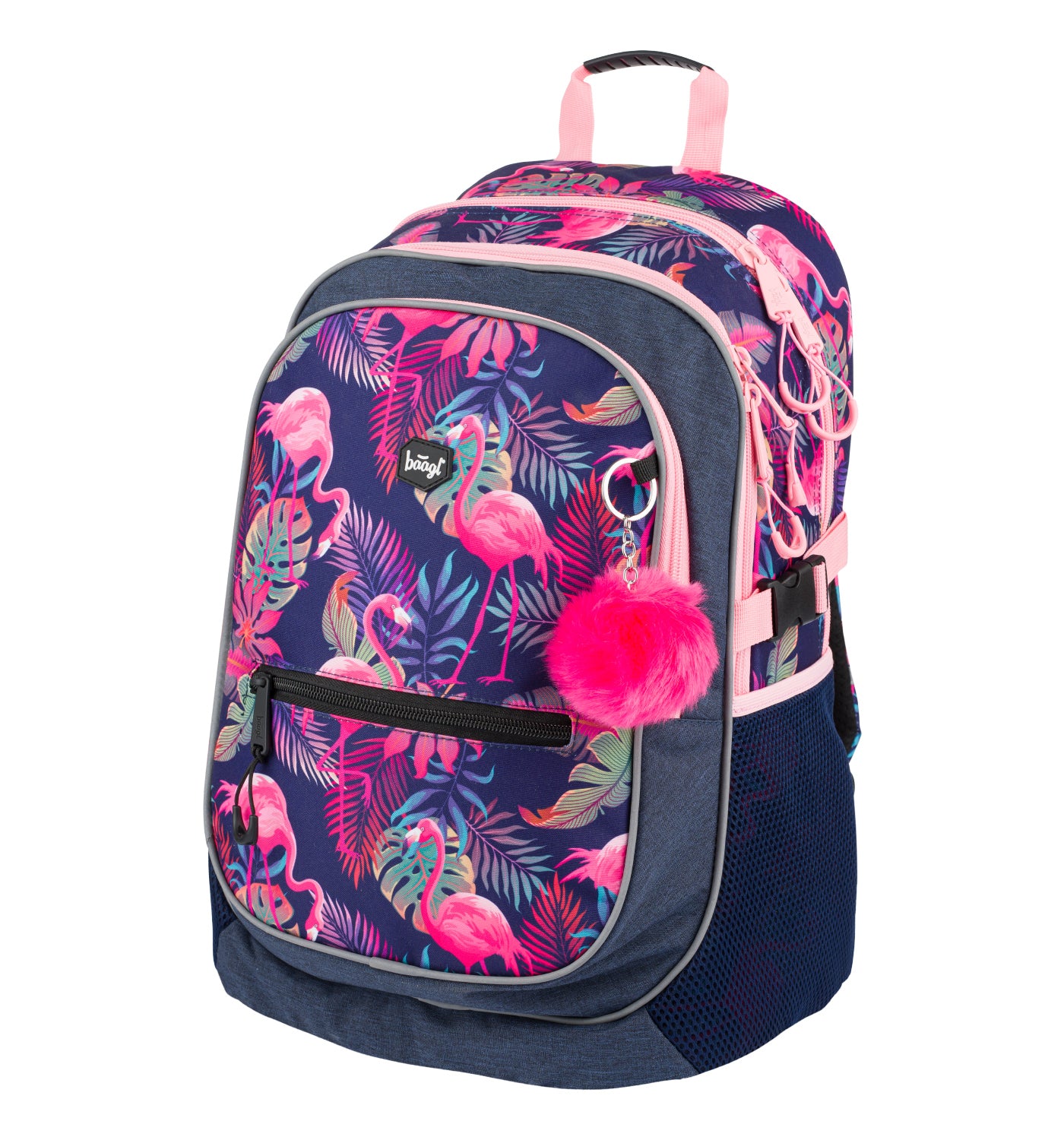 Flamingo Schulranzen-Set 4tlg: Schulranzen, Federmäppchen, Turnbeutel, Geldbeutel