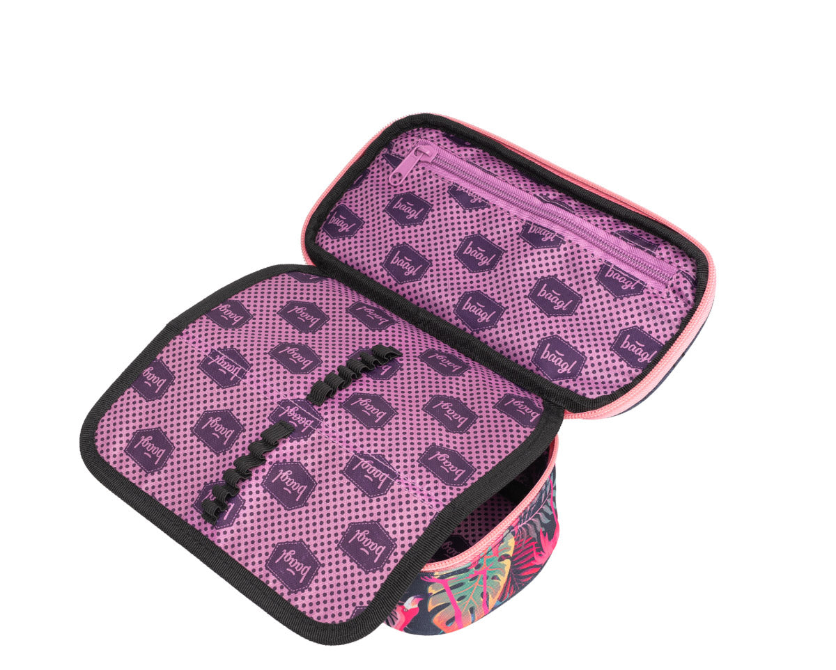 Flamingo Schulranzen-Set 4tlg: Schulranzen, Federmäppchen, Turnbeutel, Geldbeutel
