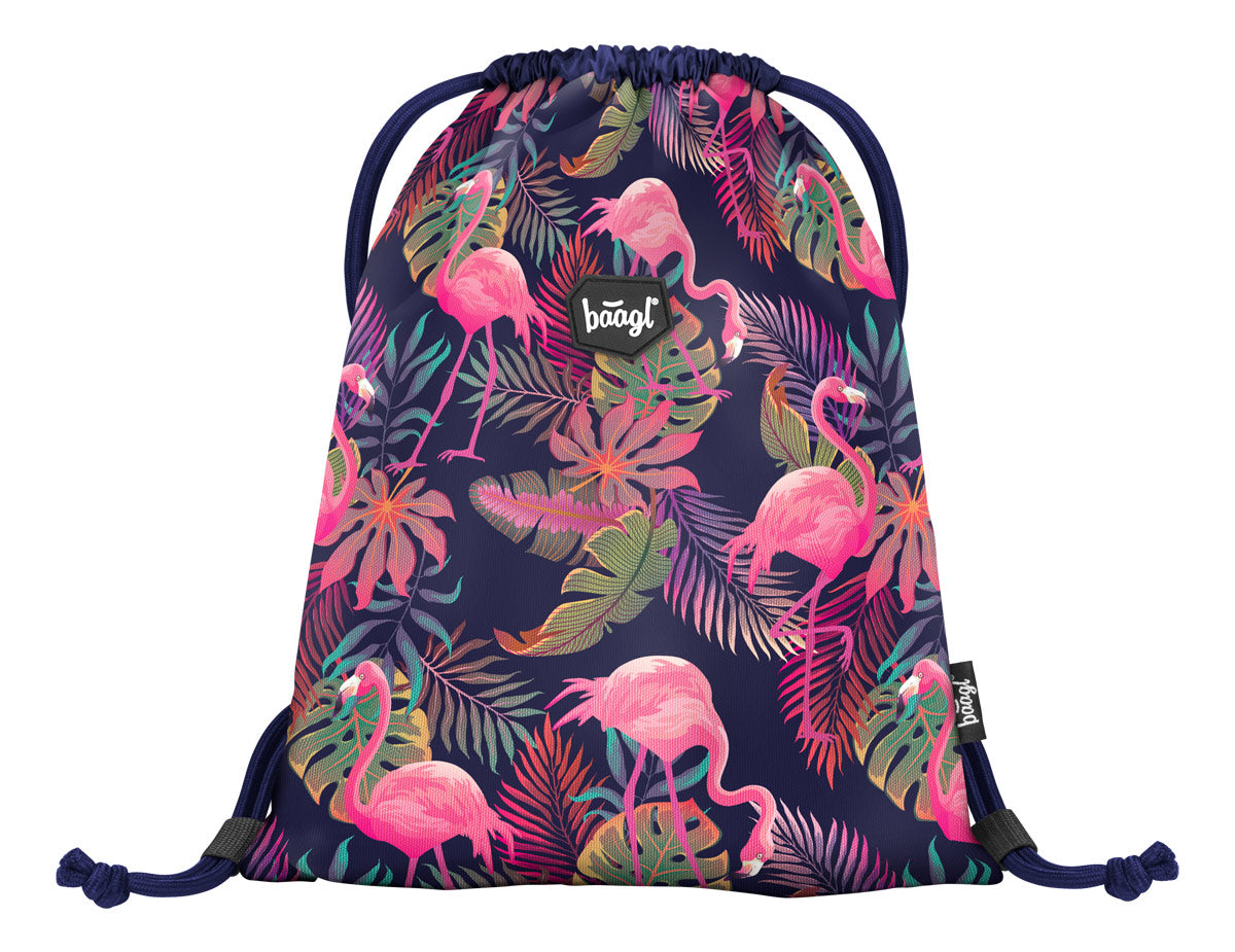 Flamingo Schulranzen-Set 4tlg: Schulranzen, Federmäppchen, Turnbeutel, Geldbeutel