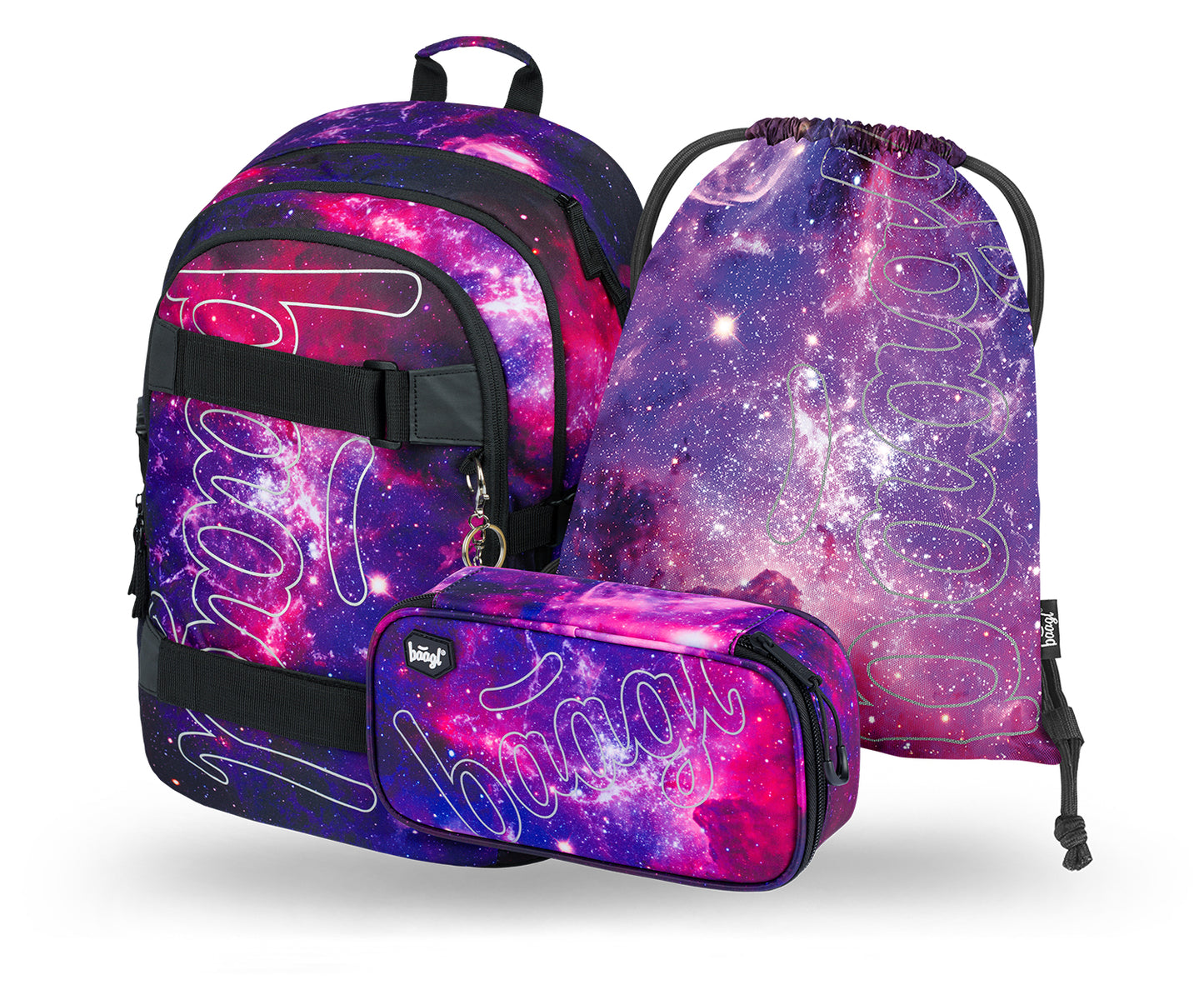 Skate Galaxy Rucksack-Set 3tlg: Rucksack, Federmäppchen, Turnbeutel