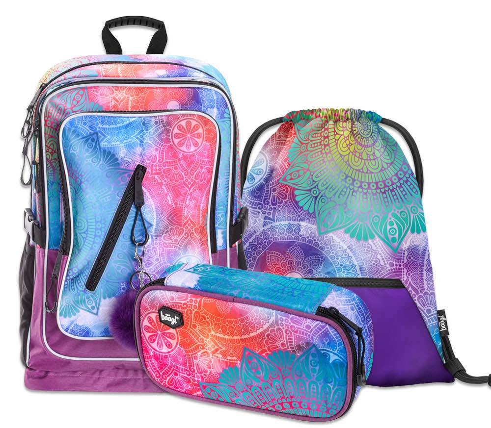 Cubic Mandala Rucksack-Set 3tlg: Rucksack, Federmäppchen, Turnbeutel