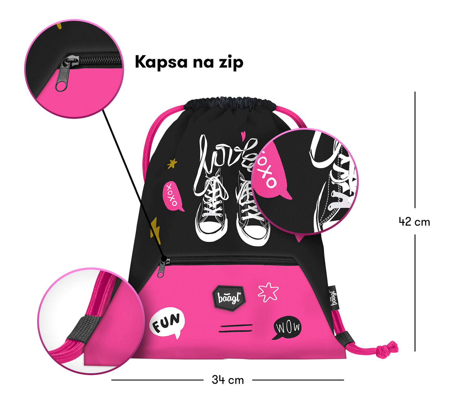 Cubic Sneakers Rucksack-Set 3tlg: Rucksack, Federmäppchen, Turnbeutel