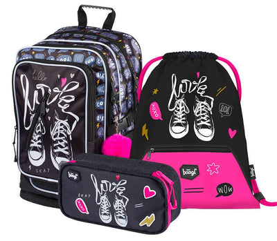 Cubic Sneakers Rucksack-Set 3tlg: Rucksack, Federmäppchen, Turnbeutel