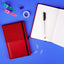 Notizbuch Skiver rot und weinrot, liniert, 13 x 21 cm