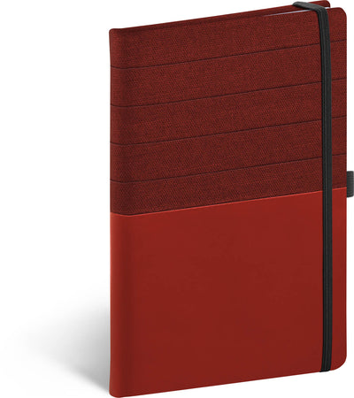 Notizbuch Skiver rot und weinrot, liniert, 13 x 21 cm