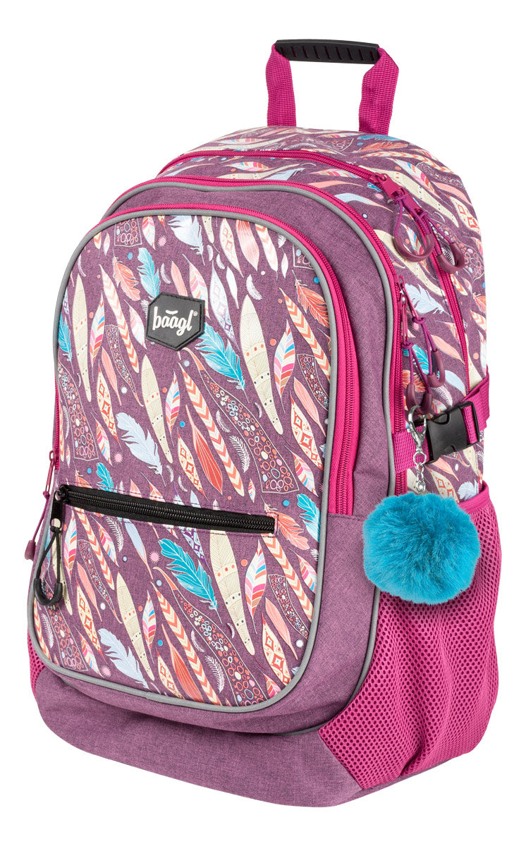 Feder Rucksack-Set 3tlg: Rucksack, Federmäppchen, Turnbeutel