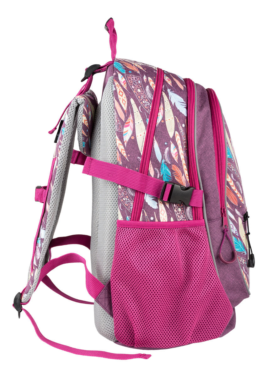 Feder Rucksack-Set 3tlg: Rucksack, Federmäppchen, Turnbeutel