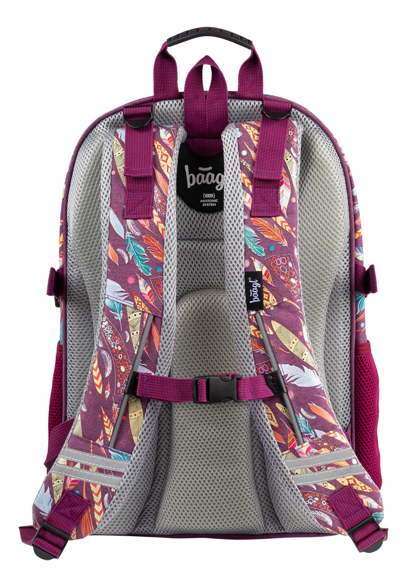 Feder Rucksack-Set 3tlg: Rucksack, Federmäppchen, Turnbeutel