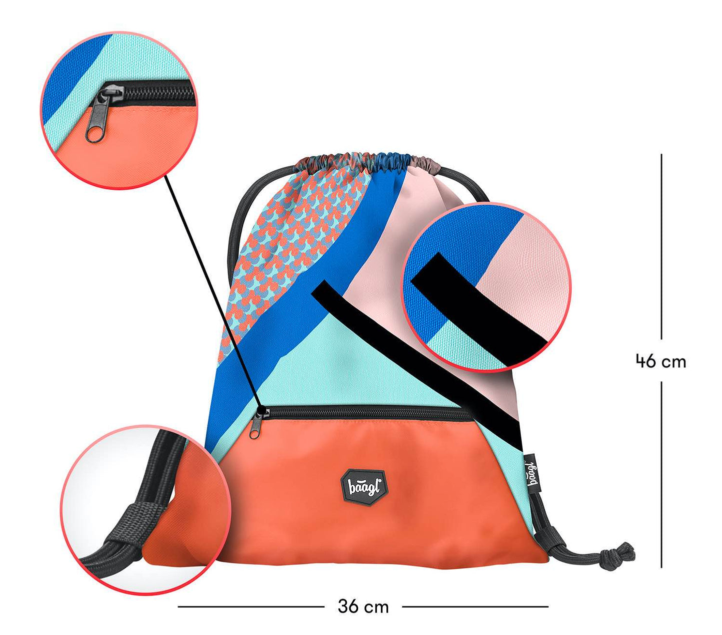 Turnbeutel mit Tasche Form