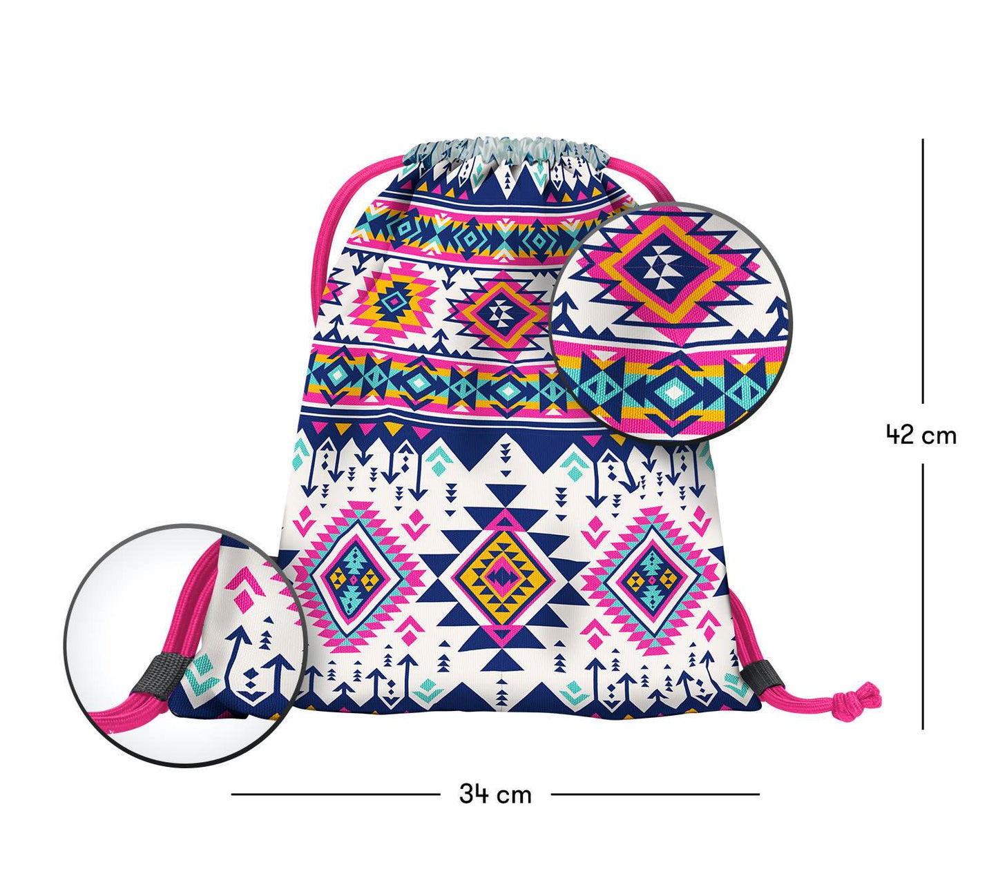 Boho Rucksack-Set 3tlg: Rucksack, Federmäppchen, Turnbeutel