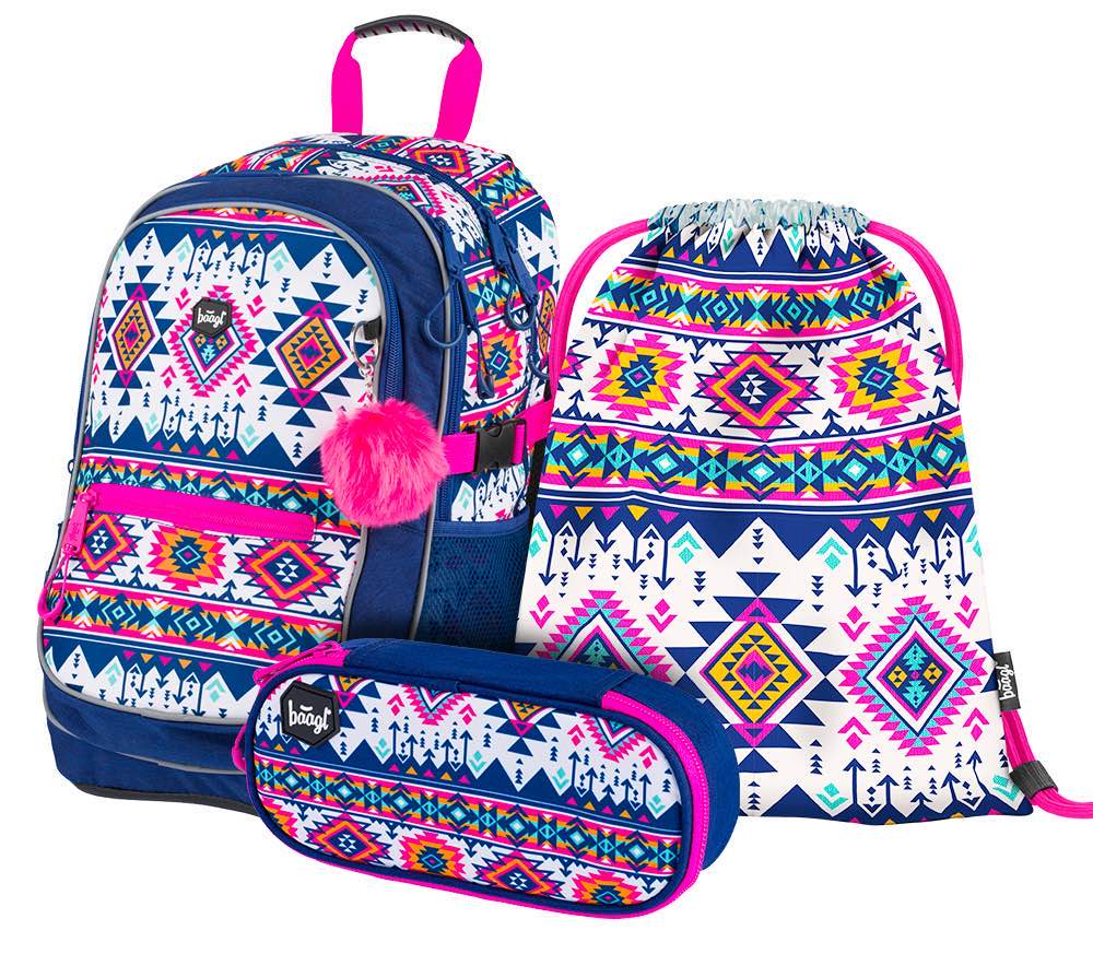 Boho Rucksack-Set 3tlg: Rucksack, Federmäppchen, Turnbeutel