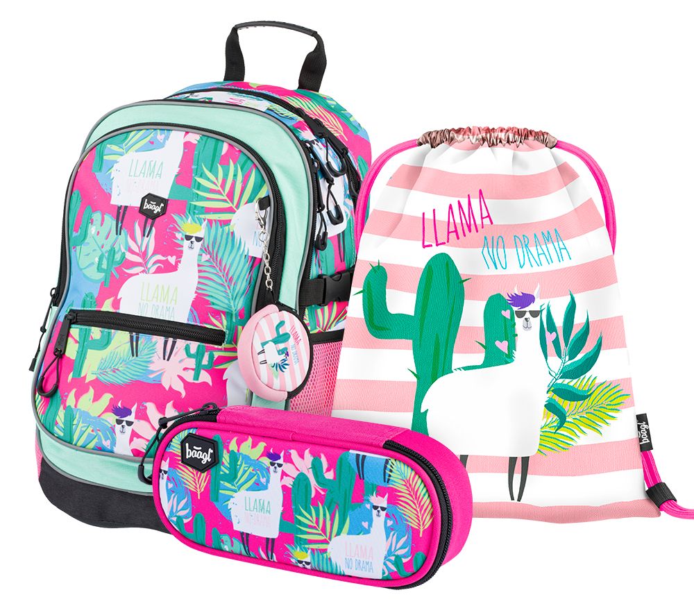 Lamas Rucksack-Set 3tlg: Rucksack, Federmäppchen, Turnbeutel