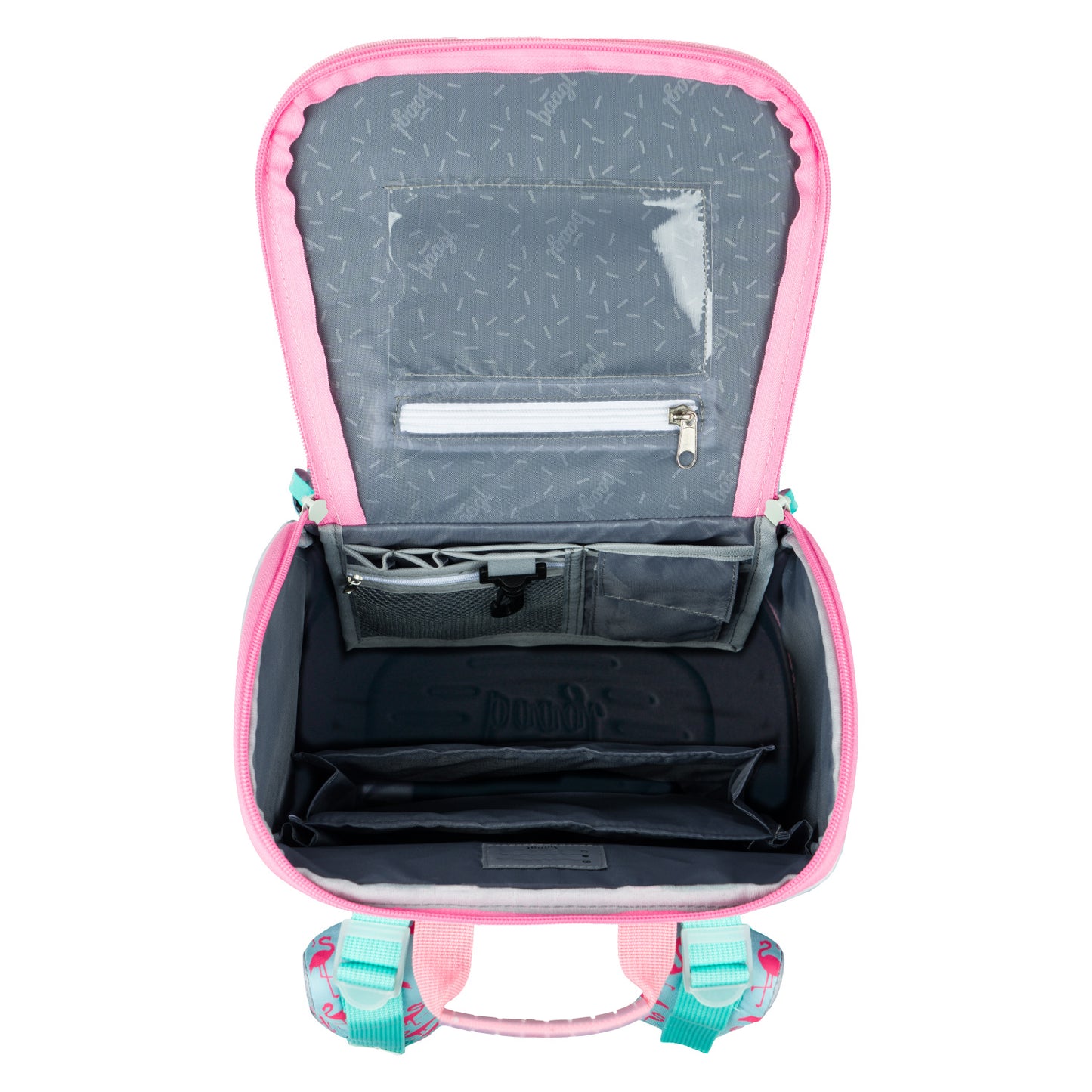 Zippy Flamingo Schulranzen-Set 6tlg.: Schulranzen, Federmäppchen, Turnbeutel, Geldbörse, Heftmappe, Brotdose