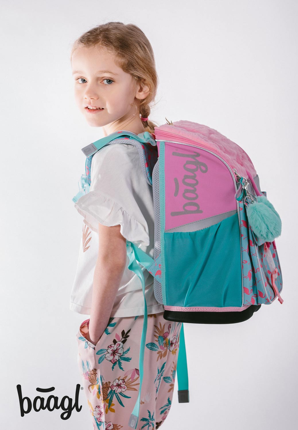 Zippy Flamingo Schulranzen-Set 6tlg.: Schulranzen, Federmäppchen, Turnbeutel, Geldbörse, Heftmappe, Brotdose