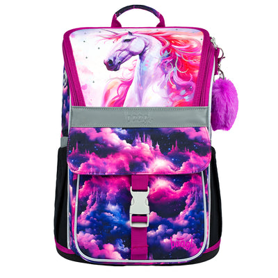 Zippy Königliches Einhorn Schulranzen-Set 7tlg.: Schulranzen, Federmäppchen, Turnbeutel, Geldbörse, Trinkflasche, Brotdose, Heftmappe