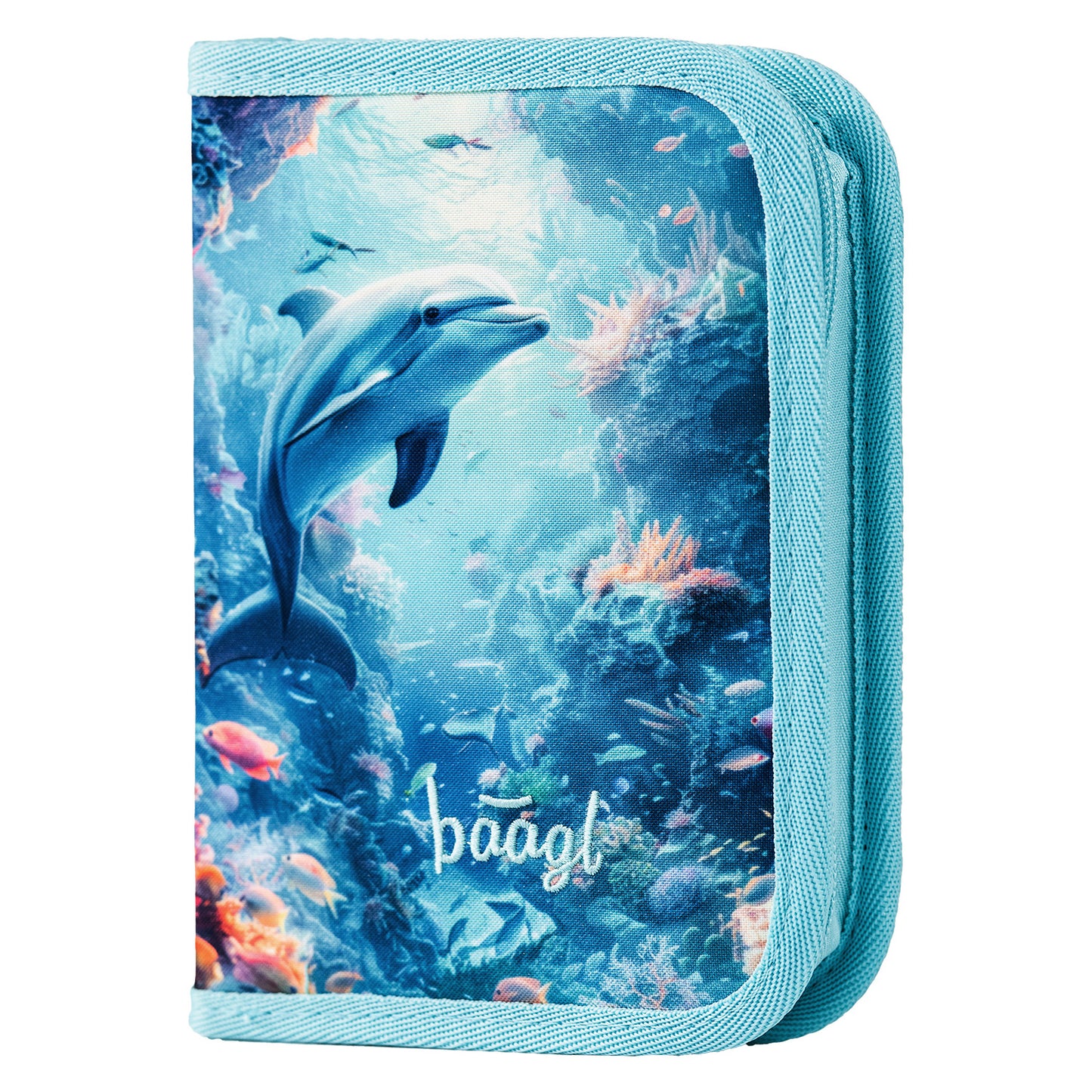 Zippy Delfin Schulranzen-Set 7tlg.: Schulranzen, Federmäppchen, Turnbeutel, Geldbörse, Brotdose, Faltkoffer, Trinkflasche