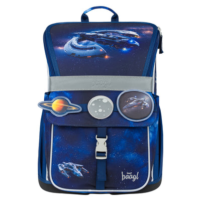 Zippy Space Ship Schulranzen-Set 7tlg.: Schulranzen, Federmäppchen, Turnbeutel, Geldbörse, Schürze, Brotdose, Faltkoffer