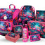 Ergo Flamingos Schulranzen-Set 8tlg.: Schulranzen, Federmäppchen, Turnbeutel, Geldbörse, Heftmappe, Faltkoffer, Brotdose, Trinkflasche
