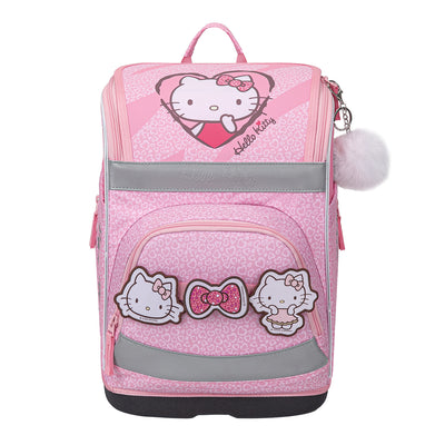 Zippy Plus Hello Kitty Sweet Leopard Schulranzen-Set 9tlg: Schulranzen, Federmäppchen, Turnbeutel, Schürze, Geldbörse, Pencil Slider, Federmäppchen 3-Fach, Trinkflasche, Faltkoffer mit geschmiedeten E